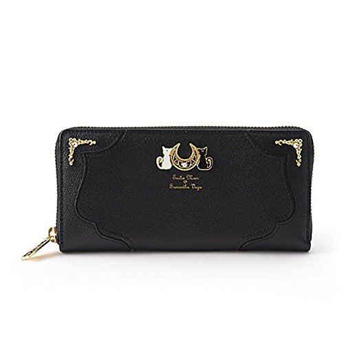 Sailor Moon 20th Anniversary Faux Leather Luna Bag Purse Wallet, Black, One Size