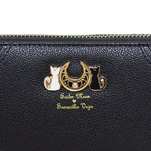 Sailor Moon 20th Anniversary Faux Leather Luna Bag Purse Wallet, Black, One Size