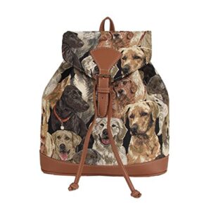signare tapestry fashion backpack rucksack for women with labrador dog (ruck-lab)