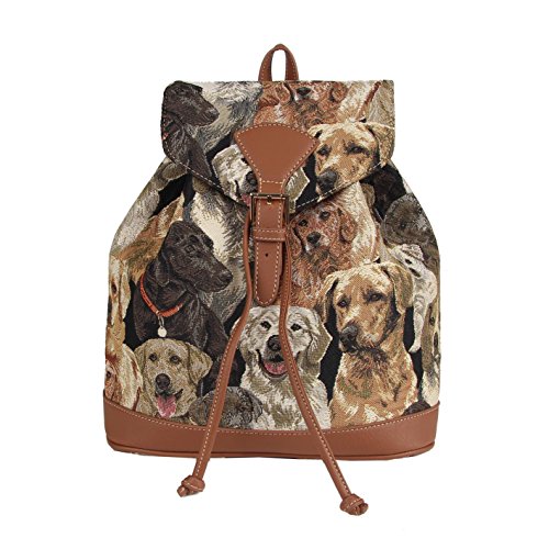 Signare Tapestry Fashion Backpack Rucksack for Women with Labrador Dog (RUCK-LAB)