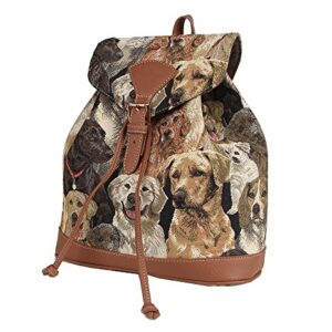 Signare Tapestry Fashion Backpack Rucksack for Women with Labrador Dog (RUCK-LAB)