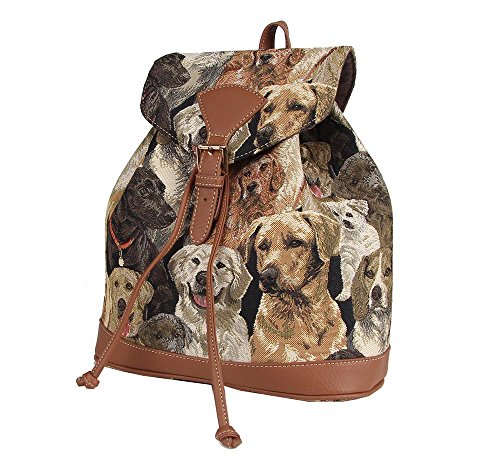 Signare Tapestry Fashion Backpack Rucksack for Women with Labrador Dog (RUCK-LAB)