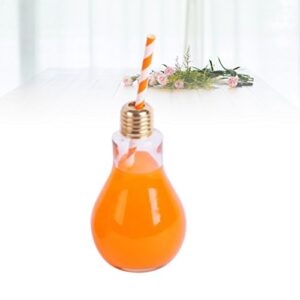 400ML Light Bulb Shaped Glass Bottle Novelty Drinking Glasses Party Favors for Drinks Beers Cocktails