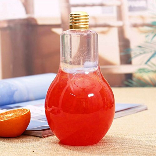 400ML Light Bulb Shaped Glass Bottle Novelty Drinking Glasses Party Favors for Drinks Beers Cocktails