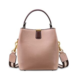 foxer women’s cow leather hobo handbags designer mini bucket bags for women shoulder bag crossbody bags purses (pink)…