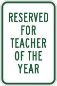 lilyanaen new metal sign aluminum sign stop signs and more teacher of the year parking sign for outdoor & indoor 12″ x 8″