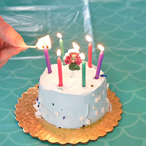 Mermaid Candle Set (Pack of 7 Candles) Themed Birthday Party Supplies, Party Decorations