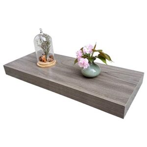 homewell wood floating shelves for home decoration, 24″x9.25″x2″, grey