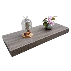 Homewell Wood Floating Shelves for Home Decoration, 24"x9.25"x2", Grey