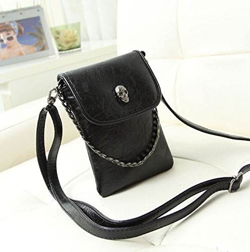 Studded Skull Gothic Mini Chain Crossbody Shoulder Bag Satchel Travel Leather Tote Handbag Purse