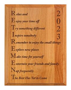 thiswear retirement gifts women men retirement 2023 retired poem retirement gift ideas coworker 7×9 oak wood engraved plaque wood
