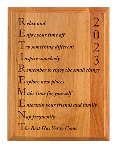 ThisWear Retirement Gifts Women Men Retirement 2023 Retired Poem Retirement Gift Ideas Coworker 7x9 Oak Wood Engraved Plaque Wood