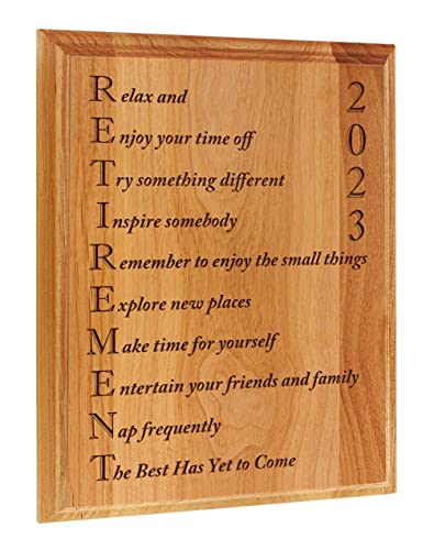 ThisWear Retirement Gifts Women Men Retirement 2023 Retired Poem Retirement Gift Ideas Coworker 7x9 Oak Wood Engraved Plaque Wood