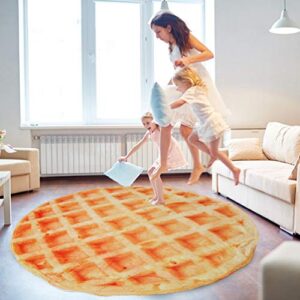 Waffles Blanket, Tortilla Blanket for Adults and Kids, Funny Food Throw Blanket, Novelty Gifts for Everyone, Soft Throw Blanket for Bed Couch or Travel - 71 inchs Orange