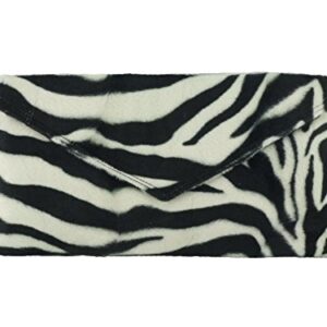 LONI Womens Neat Envelope Animal Print Faux Fur Clutch Bag/Shoulder Bag in zebra