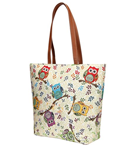 Signare Tapestry Shoulder Bag Tote Bag for Women with Owl Design (SHOU-OWL)