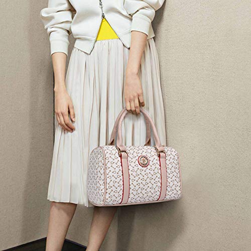 Women Handbag Set 6 Pcs PU Leather Tote Purse Set Multi-purpose Classic Shoulder Bag (Off White)