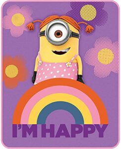 despicable me made silky soft throw i’m happy blanket 40in x 50in