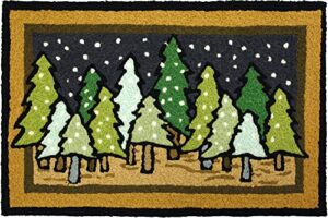winter pine trees serenity jellybean area rug