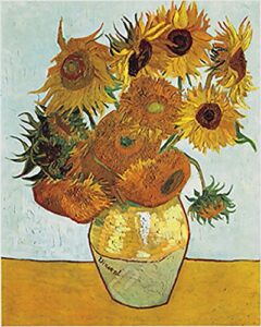 vase with twelve sunflowers by vincent van gogh. art poster print (16×20)
