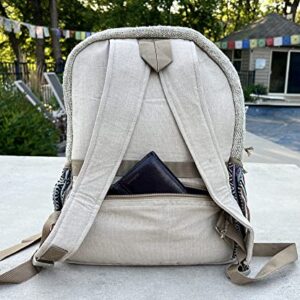 KayJayStyles Natural Handmade Large Multi Pocket Hemp Nepal Backpack