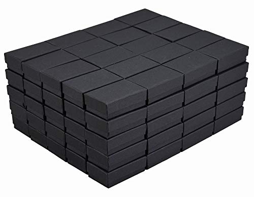 JPB Matte Black Cotton Filled Jewelry Box #21 (Case of 100) 2.5 inches x 1.5 inches