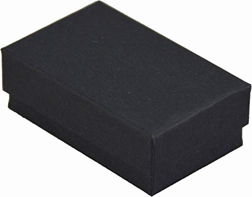 JPB Matte Black Cotton Filled Jewelry Box #21 (Case of 100) 2.5 inches x 1.5 inches