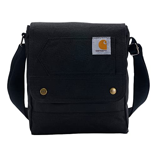 Carhartt, Durable, Adjustable Crossbody Bag with Flap Over Snap Closure, Black