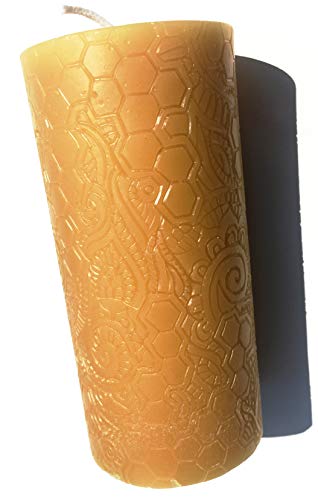 BeeTheLight Beeswax Pillar Candle - 100% Pure Bees Wax - Choose Your Size and Color - Up to 72 Hour Burn - 2.7"x5.4" - Fits 3x6 Holder - Unscented - Natural Honey Scent (Natural Yellow, Large)