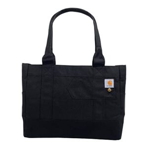 carhartt horizontal zip tote, durable water-resistant tote bag with zipper closure, black