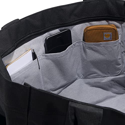 Carhartt Horizontal Zip Tote, Durable Water-Resistant Tote Bag with Zipper Closure, Black