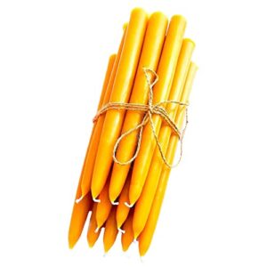 beethelight beeswax taper candles (pack of 12) – dipped style smokeless unscented candles – 12 hours burn time each – all natural 100% pure beeswax candle – handmade decorative taper candle set