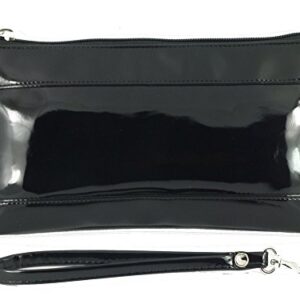 LONI Womens Adorable Patent Clutch Bag Wallet Purse for Women with Detachable Wrist Strap in black