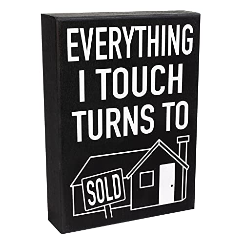 JennyGems Everything I Touch Turns to Sold Sign, Real Estate Gifts, Real Estate Decor, Realtor Gifts, American Made, 8x6 Inches