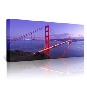 vividhome beautiful san francisco golden gate bridge canvas prints wall art cityscape picture for living room bedroom office decoration 20×48 inch