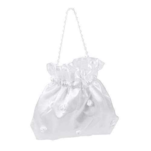 ULTNICE Satin Money Bag Bridal Wedding Dolly Bag Party Handbag (White), 1