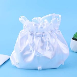 ULTNICE Satin Money Bag Bridal Wedding Dolly Bag Party Handbag (White), 1