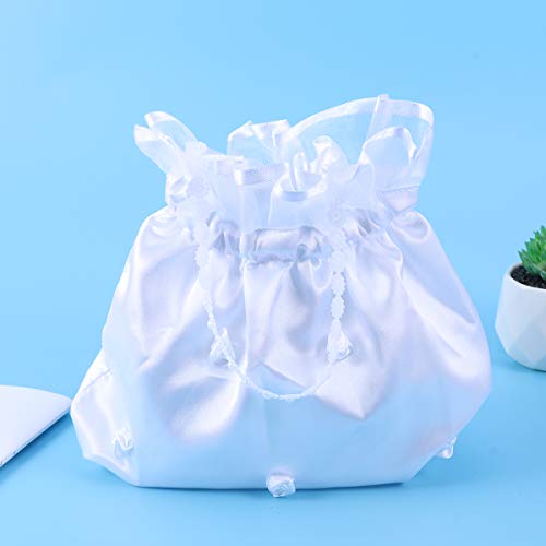 ULTNICE Satin Money Bag Bridal Wedding Dolly Bag Party Handbag (White), 1