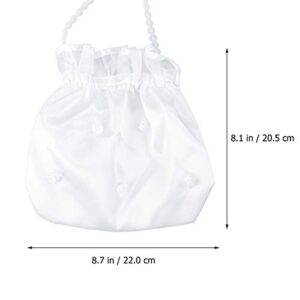 ULTNICE Satin Money Bag Bridal Wedding Dolly Bag Party Handbag (White), 1