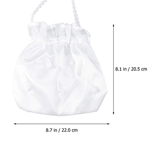 ULTNICE Satin Money Bag Bridal Wedding Dolly Bag Party Handbag (White), 1