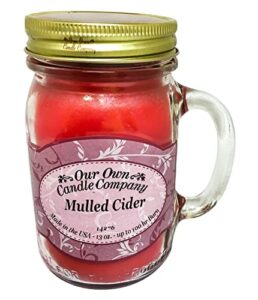 our own candle company mulled cider scented 13 ounce mason jar candle