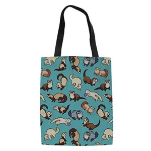 salabomia kids linen tote bag cheeky ferrets women’s travel shopping shoulder bag handbags