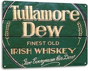 gcocl tullamore dew irish whiskey logo retro wall decor bar man cave metal tin sign 8x12in