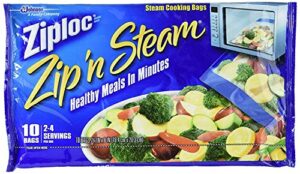 ziploc zip’n steam medium cooking bags, 10 ct (pack – 3)