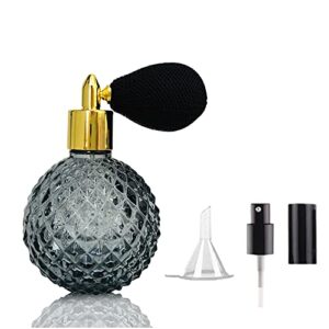 shining craft perfume bottles empty vintage atomizer spray bottle 3.4oz / 100ml – classic sprayer with air bulb, refillable perfume bottle, sc001 (black)