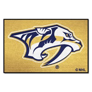 fanmats 15572 nashville predators starter mat accent rug – 19in. x 30in. | sports fan home decor rug and tailgating mat – yellow