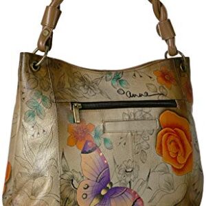 Anna by Anuschka Medium Slim Shoulder Bag, Floral Paradise Tan