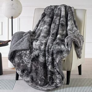 bedsure fuzzy blanket for couch – grey, soft and comfy sherpa, plush and furry faux fur, reversible throw blankets for sofa and bed, 50×60 inches