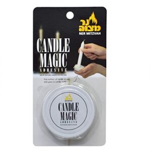 ner mitzvah candle magic – candle wax adhesive – candle glue – helps secure candles in holder – 1 pack