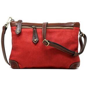 floto women’s leather bag fioro crossbody purse satchel handbag (red)